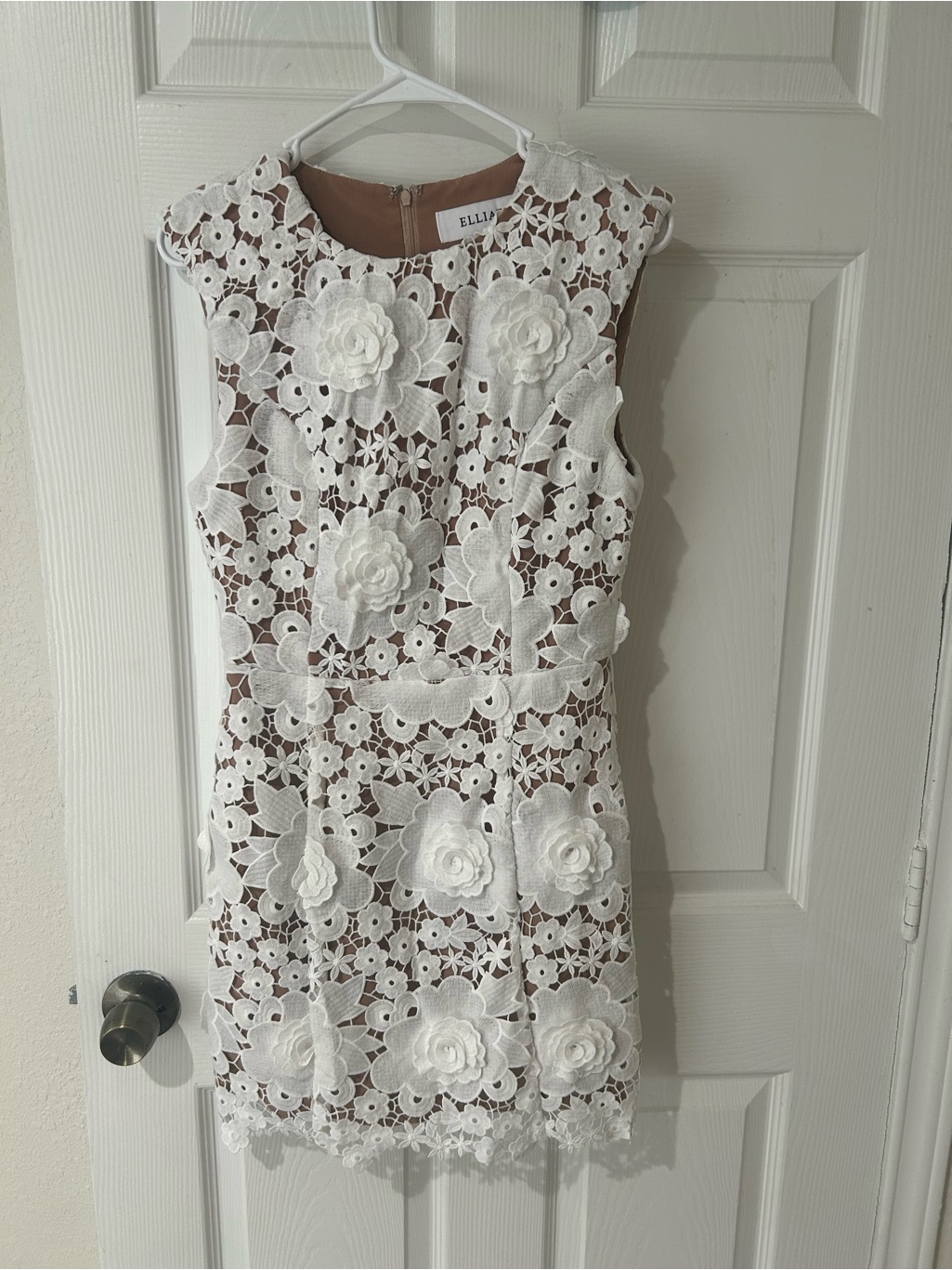 Elliatt White 3d Floral Lace Mini Dress